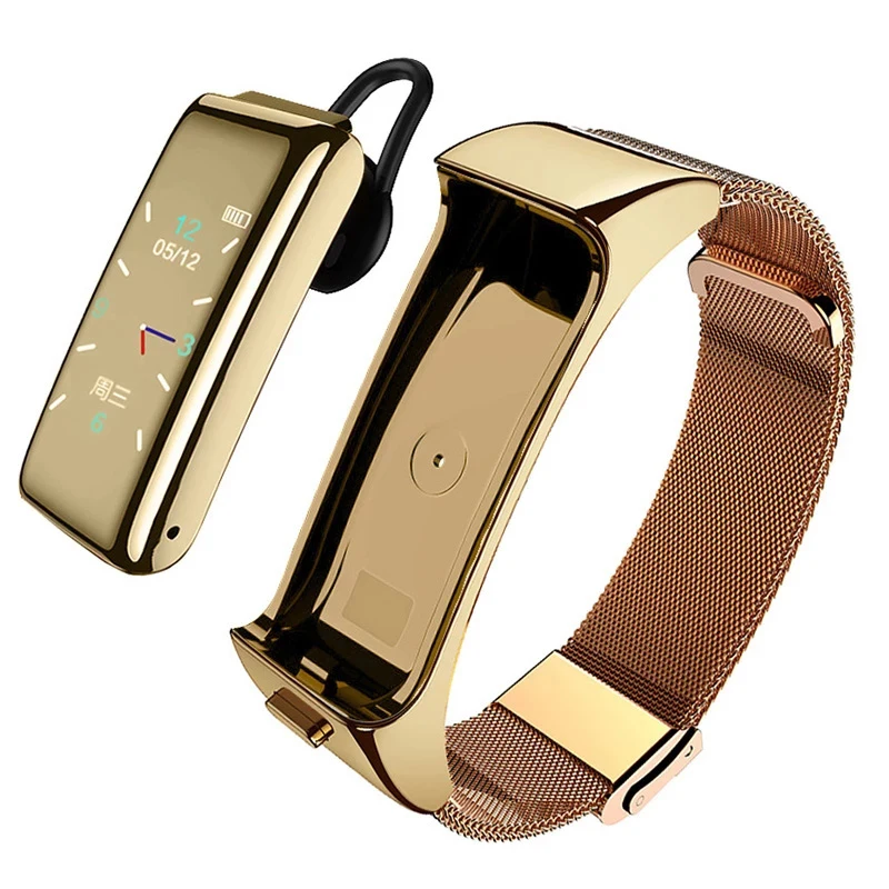 Men's and Women's Bluetooth Headset Color Screen Smart Bracelet Sports Monitor Multi-function Call 2in1 Separate Smart Watch