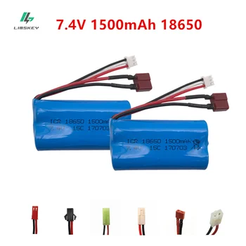 

7.4V 1500mAh 18650 lipo battery For Udi U12A Syma S033g Q1 H100 H101 H102 H103 FT009 rc boats model aircraft EL-2P/SM/JST/T Plug