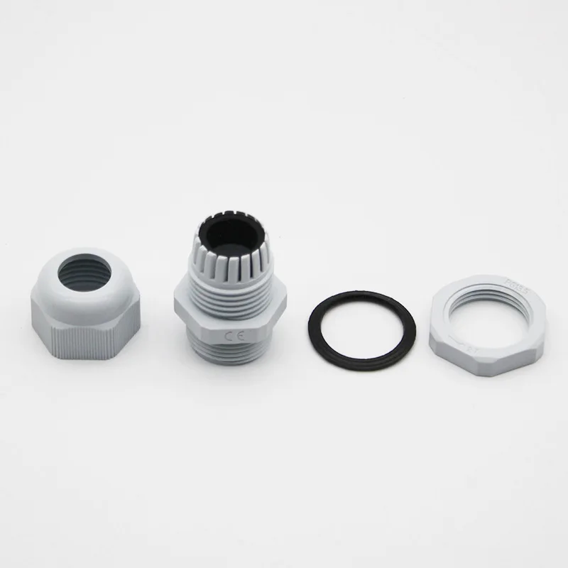 Waterproof Cable Gland Cable entry IP68 PG7 for 3-6.5mm PG9 PG11 PG13.5 PG16 PG19/21/ White Black Nylon Plastic Connector 10pcs