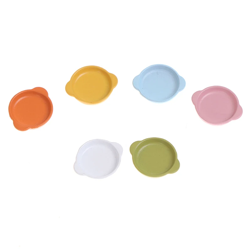 

4Pcs/Set 1:12 Dollhouse Miniature Plate Mini Tray Model Dolls House Kitchenware