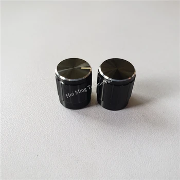 

12pcs aluminum plastic cap knob potentiometer knob cap tangential 13*15*6mm black potentiometer D shaft switch amplifier
