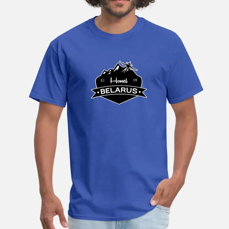 Men-Blue Стиль, мужская футболка в беларусском стиле, Классическая футболка для фитнеса для мужчин, s Размер Xxxl 4xl 5xl, женская футболка высокого качества - Цвет: Men-Blue