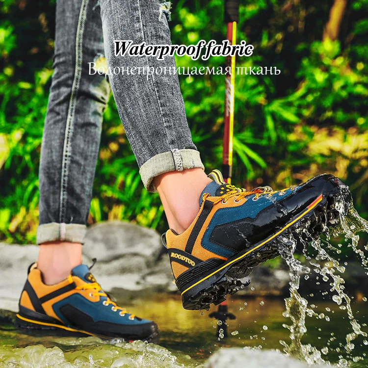 Men Leather Casual Shoes Outdoor Non-slip Waterproof Leather Sneakers Hight Quality Male Hiking Sport Shoes Men Running Shoes 47