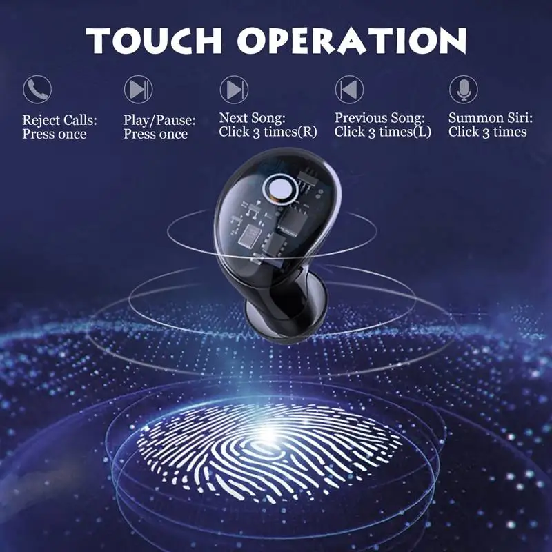 CLAITE X7 TWS Wireless bluetooth 5.0 Earphone Smart Touch Stereo Hifi Earbuds Sport IPX6 Waterproof Headset with Mic for Xiaomi