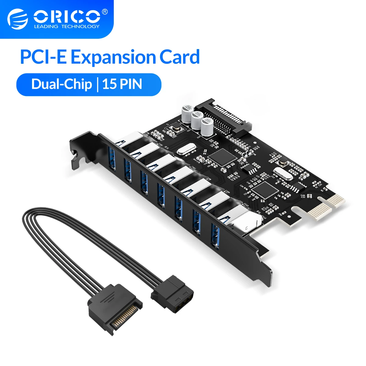 Orico Superspeed 7 Port Usb 3 0 Pci E Express Card With A 15pin Sata Power Connector Pcie Adapt Port Sata Usb3 0 Pci Epci E Usb3 0 Aliexpress