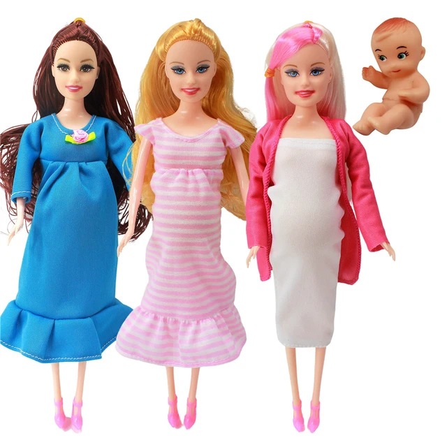 Handmade Boneca Grávida com 2 Bebês + Desenhos Animados Animais Roupas  Acessórios para Barbie Jogo 1/6 Boneca 30cm Brinquedos para Meninas -  AliExpress