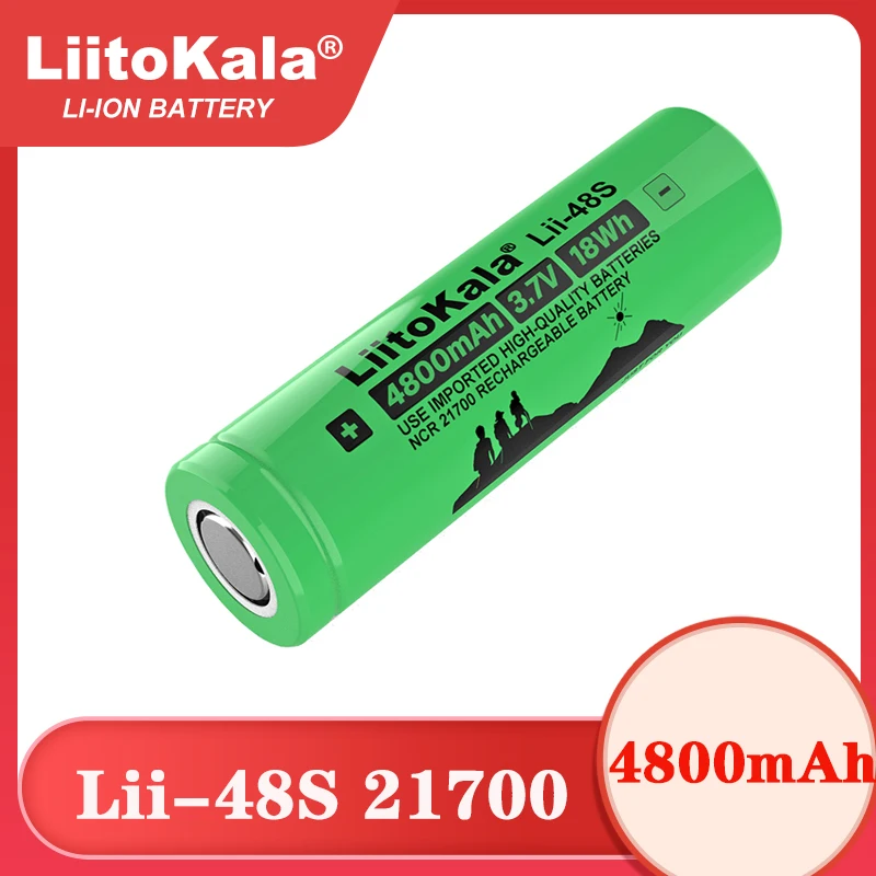 Литий-ионный аккумулятор LiitoKala Lii-48S 3 7 в 21700 4800 мА ч 9 А для электровелосипеда |