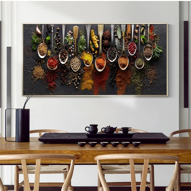 Herbs and Spices Wall Art Posters And Prints Kitchen Theme Decorative Canvas Pictures Still Life Paintings For Room | Дом и сад