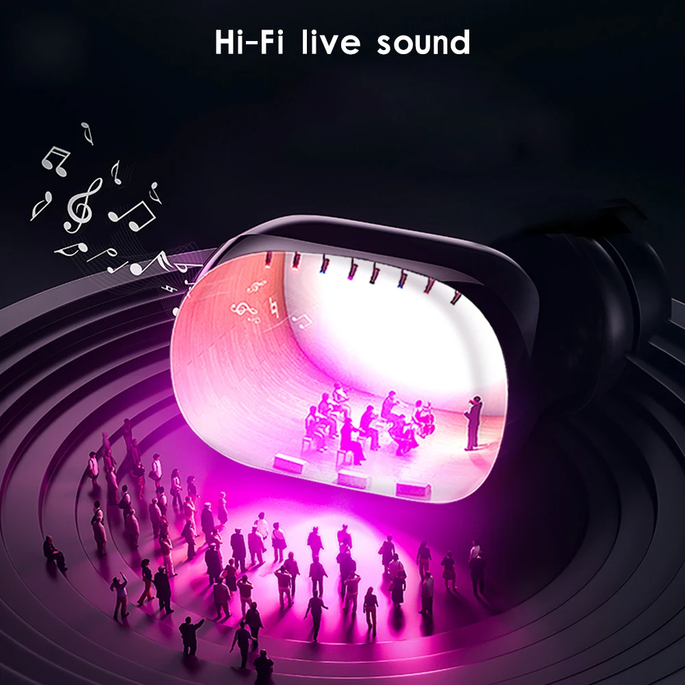 Femperna Bluetooth наушники Bluetooth 5,0 Беспроводные наушники с зарядным устройством спортивная Гарнитура 3D стерео с двойным микрофоном