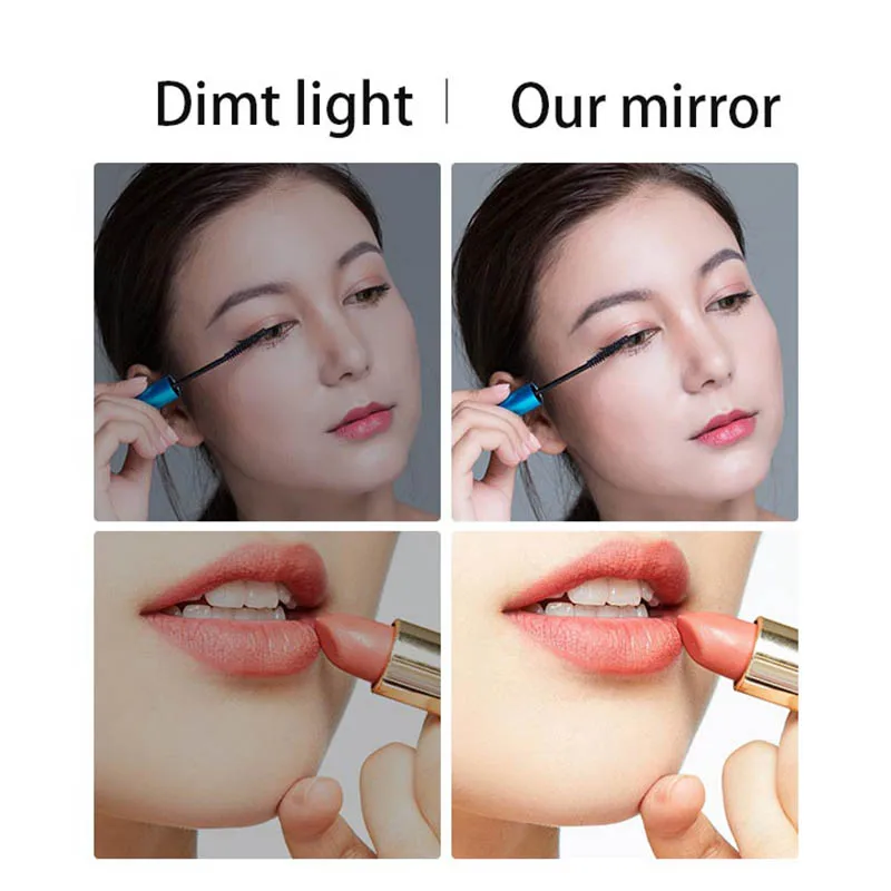 Светодиодный сенсорный экран, внутренний аккумулятор, зеркальный стол для макияжа, настольный макияж, портативный светодиодный светильник, зеркало для макияжа, косметическое зеркало для рук