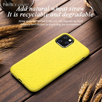 

100Pcs Eco-Friendly Silicone Case For iPhone 12 11 Pro Max XS X XR 8 7 6 Plus SE 2020 Shockproof Frosted Soft Wheat Straw Cover