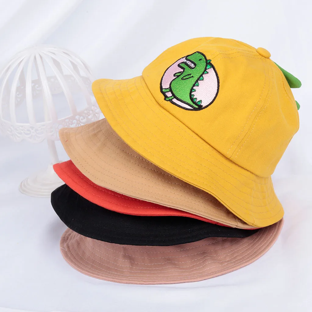 

Women fisherman hat Cute dinosaur Print Embroidery Canvas Foldable Outdoors Bucket Hat Sun Hat Cap gorro pescador 8.24