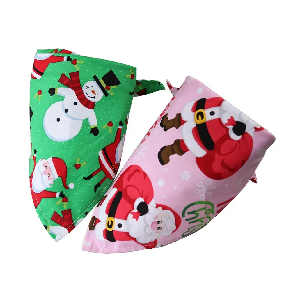 

1 Pcs Pet Dog Accessories Christmas Style Puppy Dog Cat Bandana Scarf Cute Pattern Adjustable Dog Scarf Bandana Pet Accessories