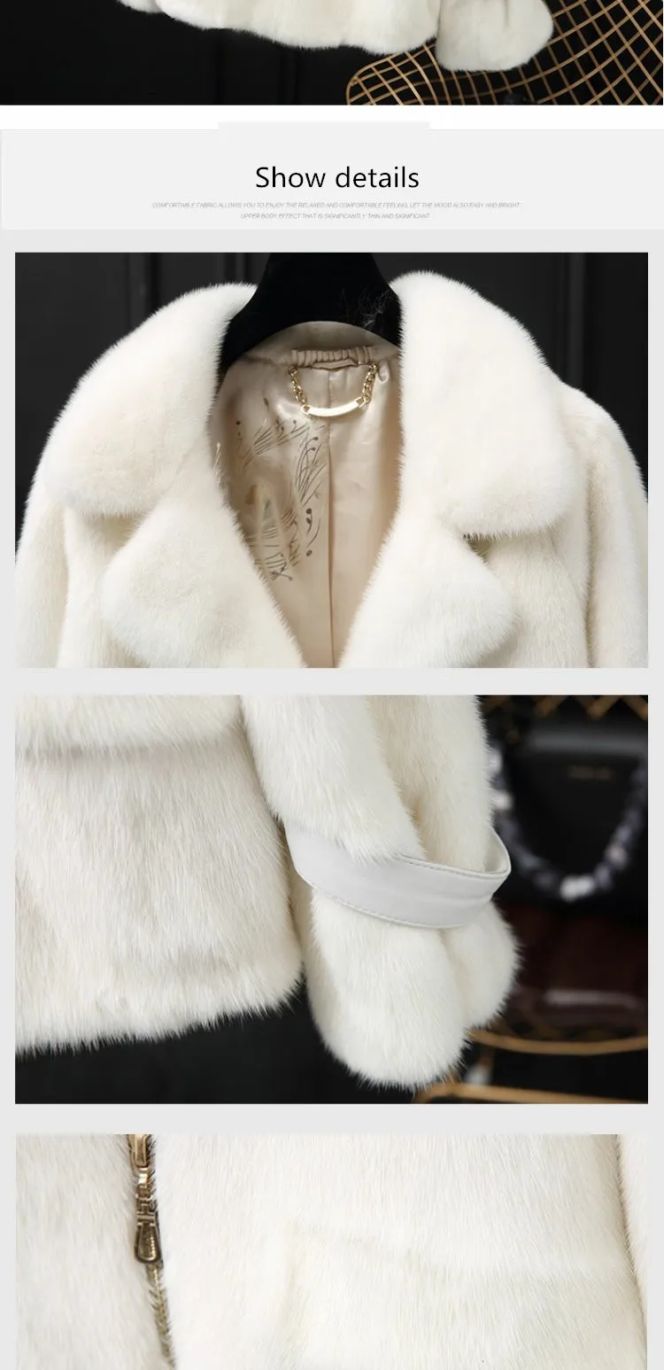 inverno nova todo vison casaco de pele das mulheres curto moda terno gola simples аgua locomotiva casaco de pele de vison