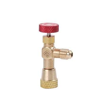 

Flow Control Copper Alloy Knob Connector Accessories Tool Professional Refrigerant Charging Hose Safety Vavels For R404A R407C
