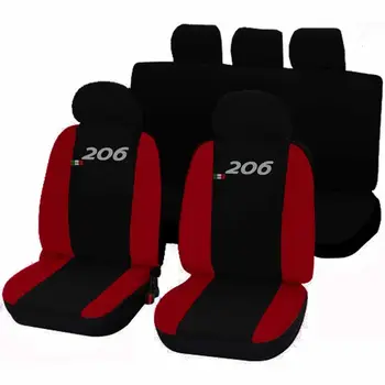 

COPRISEDILI AUTO PEUGEOT 206 FODERE BICOLORE NERO - ROSSO