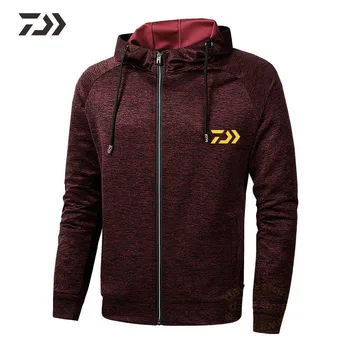 

Daiwa Hooded Fishing Shirt Long Sleeve In Hiking Shirts Spring Autumn Breathable Solid Sweatshirt Men Sportswear Fishing Jacket