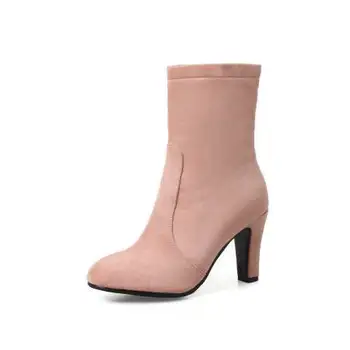 

2019 Coarse With Circle Head Short Suede Boots High With Woman Boots Size Code 40-47