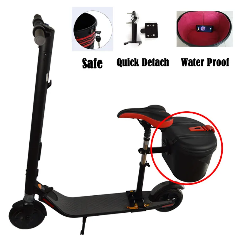 Xiaomi M365 Plastic Basket with Cloth Lining and Lock for Electric Scooter Installation on Front or