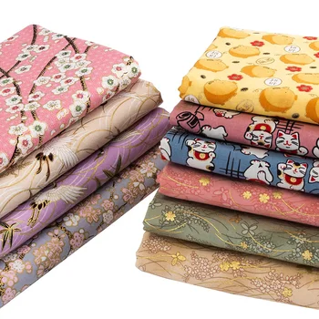 

Japanese Print Cotton Fabric Kimono Diy Fabric Crane Patchwork Material TJ1023