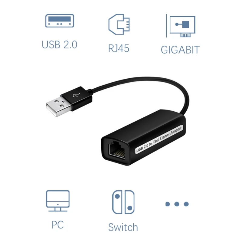 Scheda Di Rete Ethernet Usb 100 Da 2.0 Mbps Per Nintendo Switch/Per Wii/Per Adattatore Di Connessione Lan Wiiu