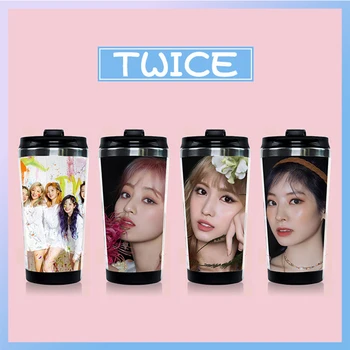 

KPOP TWICE 9th Mini Album <MORE & MORE> Stainless Steel Sports Bottles K-pop TWICE Double Layer Curve Water Cup Fan Collection