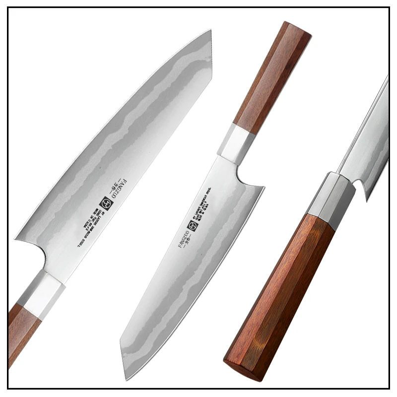 

FANGZUO Новый 2021 ручной работы 8-дюймовый поварский Ножи японский Кухня ножи Нержавеющая сталь нарезки овощей инструмент Ножи Santoku Ножи s