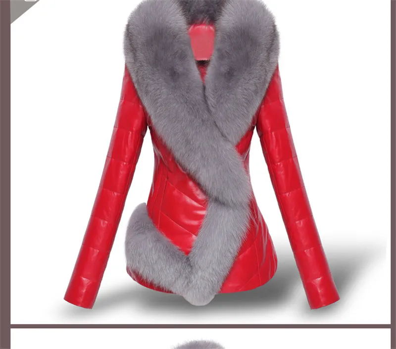 S-6XL Новая модная женская длинная тонкая шуба из искусственного лисьего меха pu кожаная куртка и пальто больших размеров толстая и теплая зимняя верхняя одежда