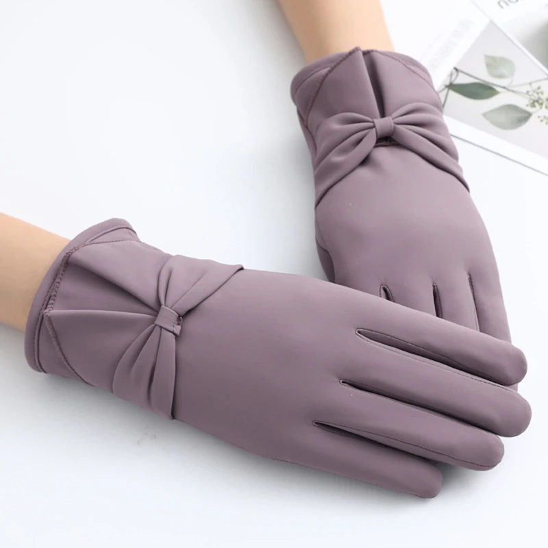 Winter Gloves Female Windproof Waterproof Internal Plush Fashion Warm