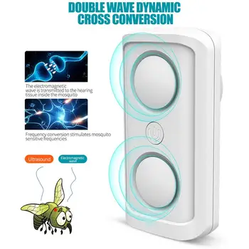 

Ultrasonic Effective Pest Control Insect Pests Multi-Functional Cockroach Mosquito Dispeller Repeller Electronic 2 Color Killer