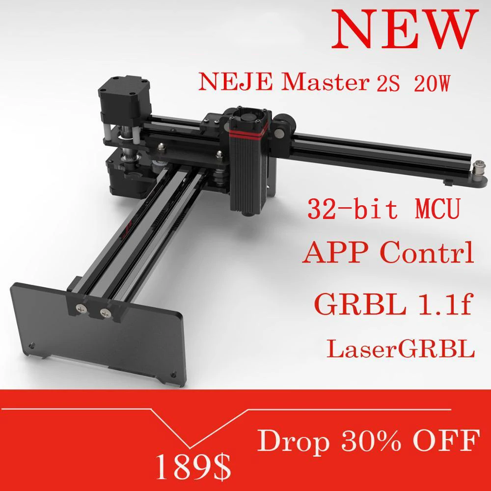 NEJE-grabador y cortador láser Master 2S de escritorio, máquina de grabado y corte, impresora láser, enrutador láser CNC, 20W