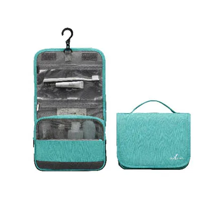 Дорожные портативные подвесные туалетные принадлежности сумки для хранения PU складной косметический Органайзер на молнии сумка чемодан сумка поставка - Цвет: green