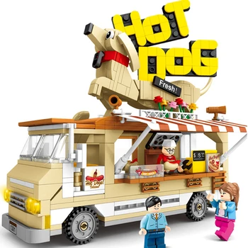 

Friends city Street Hotdog Car Building Blocks Bricks Classic Model Kids Toys