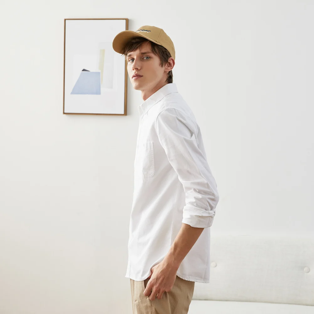 Goedkoop Metersbonwe Merk Mannen Nieuwe Casual Shirts 2019 Lente Herfst Mannelijke Slanke Lange Mouwen Shirts Reguliere Katoen Mannelijke Tiener Tops