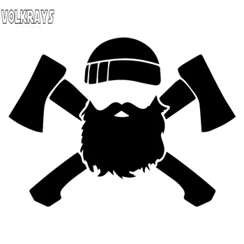 

Volkrays Personality Car Sticker Lumberjack Cross Axes Accessories Reflective Waterproof Sunscreen Vinyl Decal,11cm*16cm