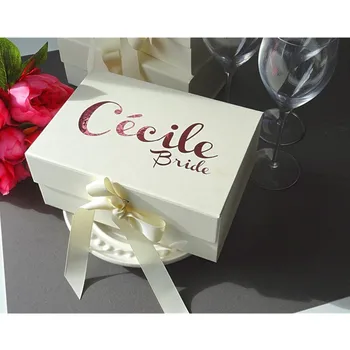 

Bridesmaid Proposal,Gift Packaging,Personalized ribbon box Flower Girl,brithday christmas box With Lid,Wedding Favor,Keepsake