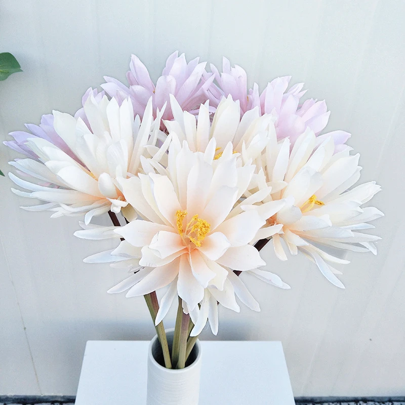 JAROWN Artificial Lotus Flower Water Lily Home Decoration Simulation Silk Flower Wedding Shooting Prop Fake Flower (3)