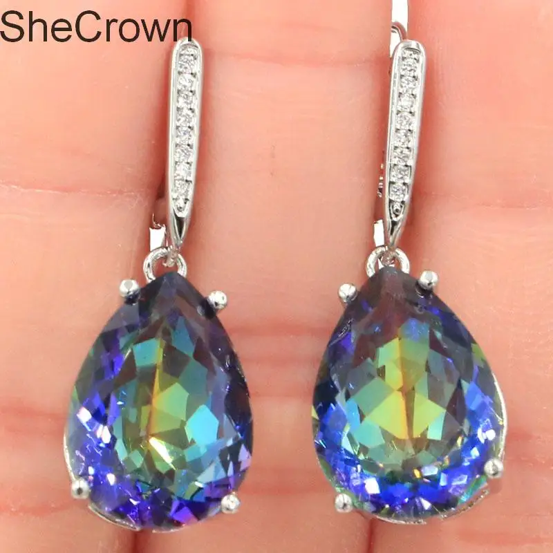 Женские серьги из серебра 925 пробы 35x13 мм|silver wedding earrings|silver czcz earrings |