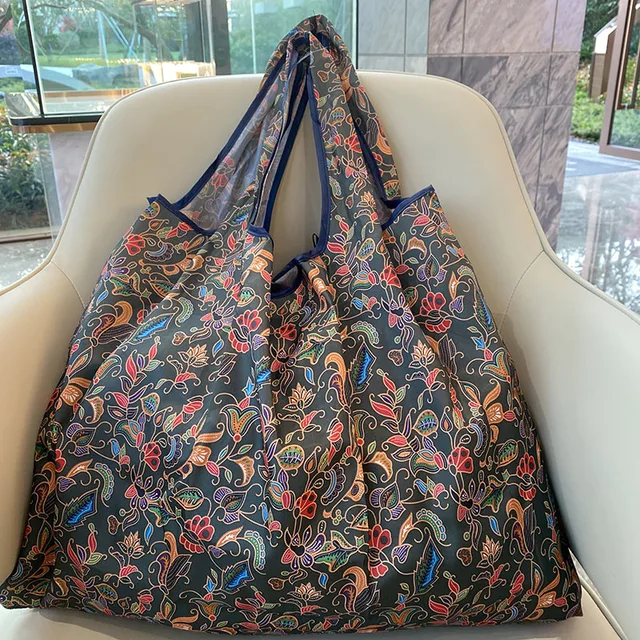 Large Size Reusable Shopping Bag Grocery Bag Oxford Cloth Environmental Protection Bag Travel Shoulder Bag Lady's Tote Bag 22019