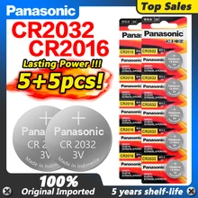 PANASONIC 10 sztuk 3V przycisk CR2016 LM2016 BR2016 CR2032 ECR2032 bateria litowo-jonowa na zegarek pilot komputery