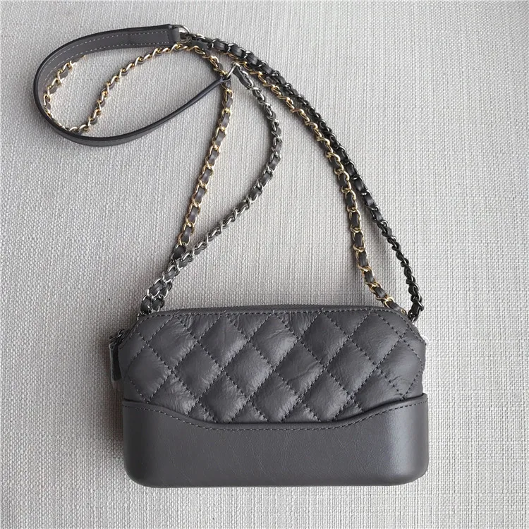 

19 New Style Cowhide Rhombus Chain Graceful Mini Hobo Bag Shoulder High Grade Sense WOMEN'S Bag