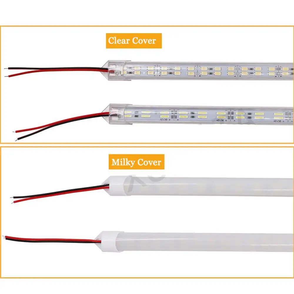 DC12V светодиодный свет бар SMD5630 50 см 72 светодиодный s светодиодный жесткий бар светодиодные полосы света холодный белый Светодиодный Алюминиевый жесткий пропилен-каучука прокладки с Водонепроницаемый крышка