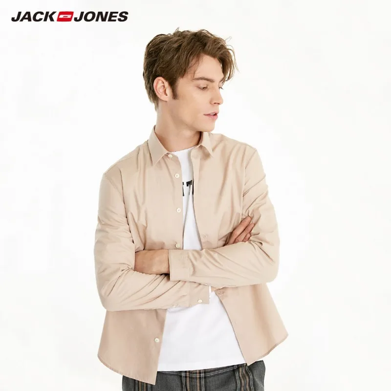 JackJones Мужская рубашка из 100% хлопка базовая деловая повседневная 219105506 | одежда