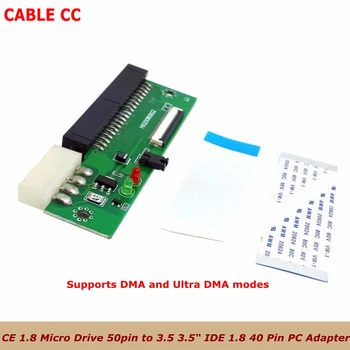 

ZIF CE 1.8 Micro Drive 50pin to 3.5" IDE 40 Pin PC adapter with cable Used to connect 1.8ZIF hard drive to 3.5-inch IDE slot