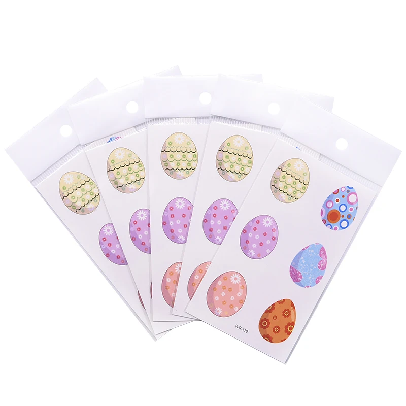 Happy Easter Party Decor Cartoon Bunny Egg Temporary Tattoo Sticker Toy Colorful Nail Art Adhesive Easter Sticker Kid Favor