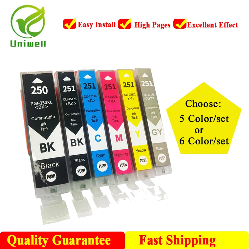 

PGI250 CLI251 New compatible ink cartridge For Canon PGI250 PIXMA MX922 MX722 MG5420 MG5422 MG5520 MG6320 IP7220 IP8720 Printer