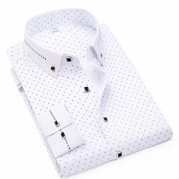 

Men's shirts spring and autumn men's business casual formal shirts quality men's fashion slim long-sleeved printed shirt