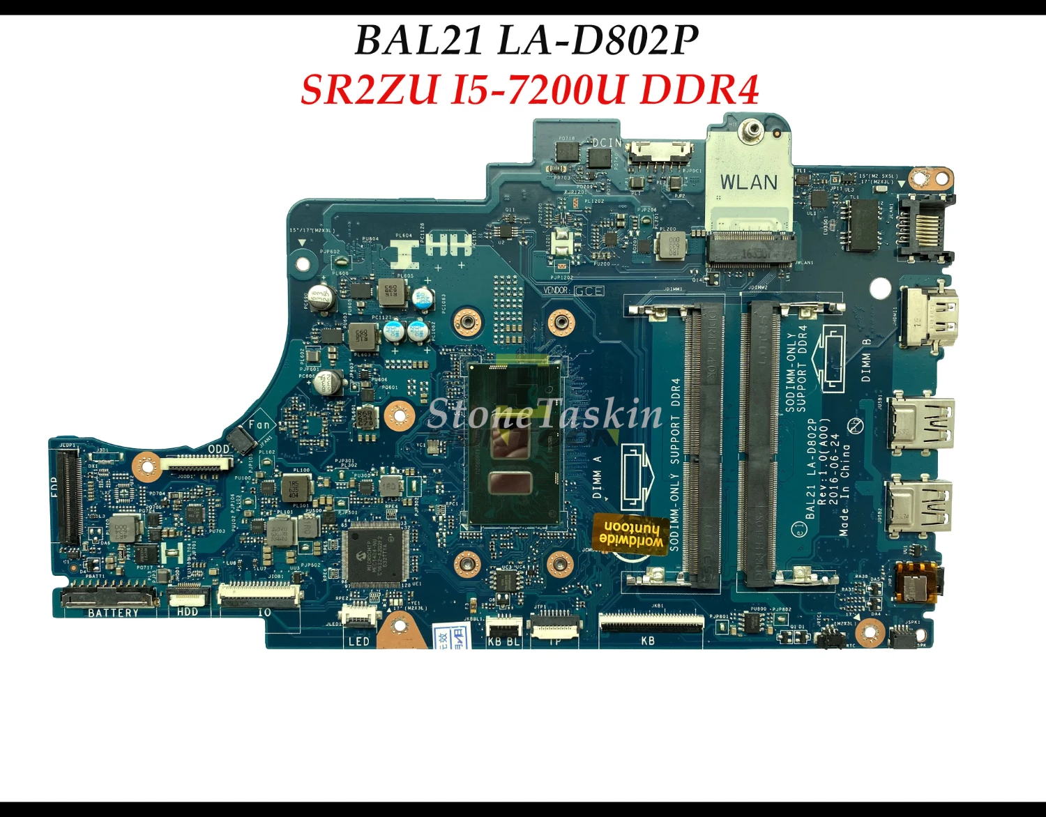 Материнская плата для ноутбука Dell Inspiron 5567 материнская 5767 BAL21 DG5G3 SR2ZU DDR4 100%