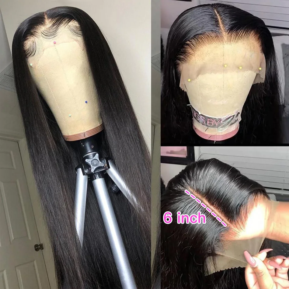 360 Glueless Frontal 13x6 13x4 Lace Front Human Hair Wig Transparent Brazilian Virgin 30 Inch Straight Pre Plucked 4x4 Closure