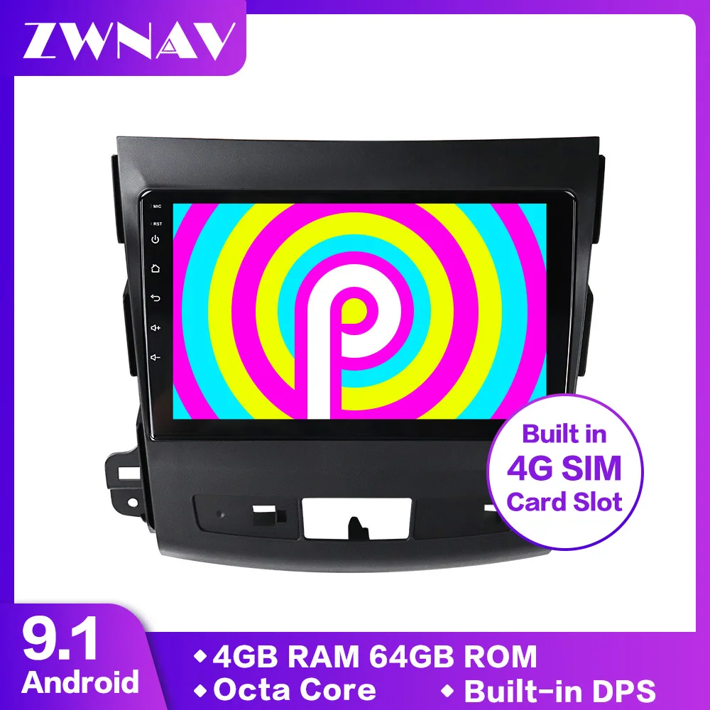 Android 9 1 автомобильный dvd gps мультимедийный плеер для Mitsubishi Outlander xl 2 2006-2011